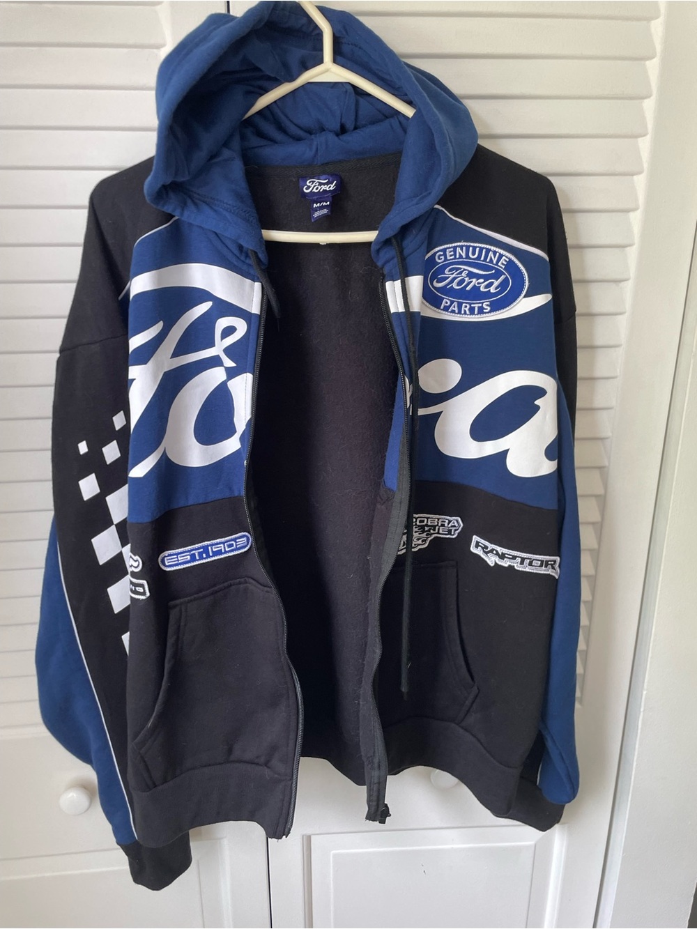 Ford Blue, Black & White Racing Hoodie - Picture 2 of 6